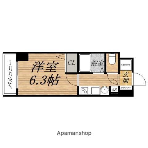 ESTEMPLAZA MIDPLACE(1K/9階)の間取り写真