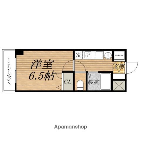 プレサンス 中之島公園グラシア(1K/2階)の間取り写真