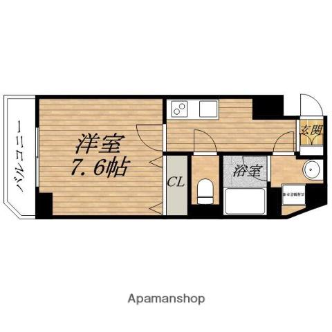 モンサンミッシェルKITAHAMA(1K/5階)の間取り写真