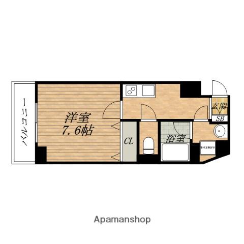 モンサンミッシェルKITAHAMA(1K/10階)の間取り写真