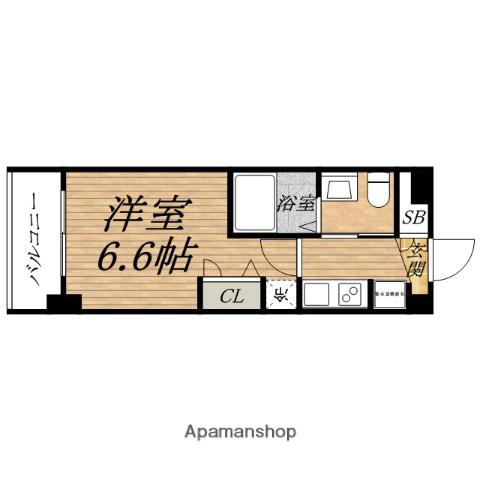 アーデンタワー本町イースト(1K/2階)の間取り写真