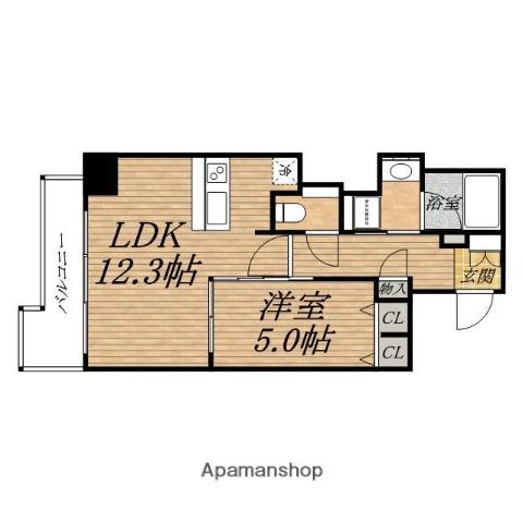 PRESSANCE NEO心斎橋(1LDK/12階)の間取り写真