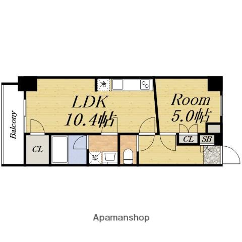 URBAN FLATS中之島(1LDK/4階)の間取り写真