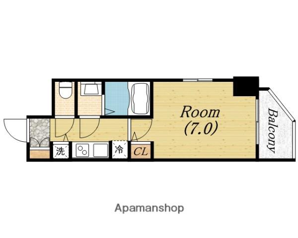FORTUNEY北堀江(1K/5階)の間取り写真