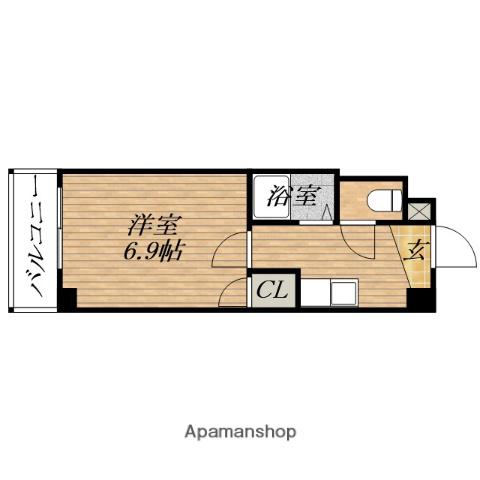 フォレストスクエア西長堀(1K/8階)の間取り写真