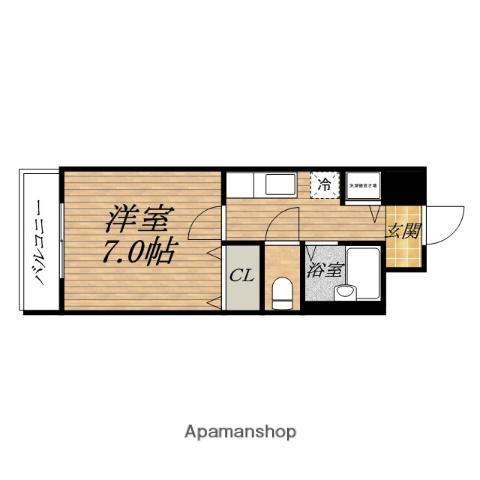GRAMERCY心斎橋東(1K/3階)の間取り写真