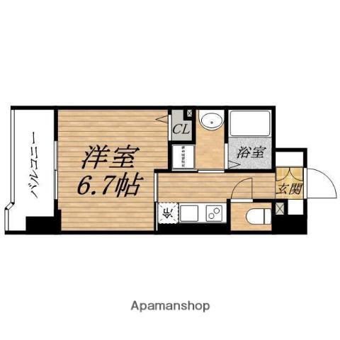 APEX大阪城西(1K/5階)の間取り写真