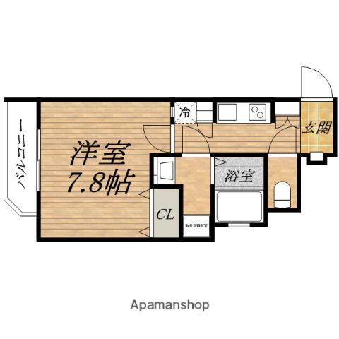 APEX大阪城西(1K/8階)の間取り写真