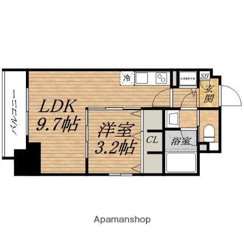 LEON CONFORT北浜(1LDK/3階)の間取り写真