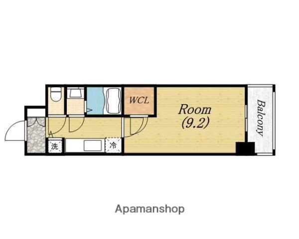 ADENTOWER UTSUBOKOEN(1K/13階)の間取り写真