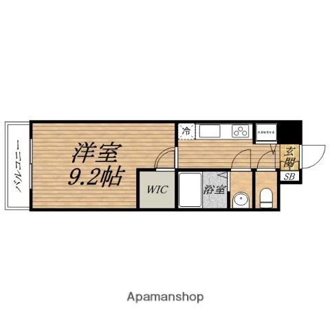 ADENTOWER UTSUBOKOEN(1K/6階)の間取り写真