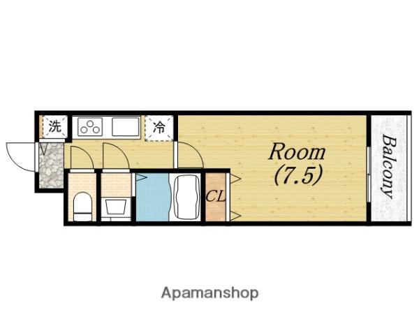 サムティ阿波座LUSSO(1K/7階)の間取り写真