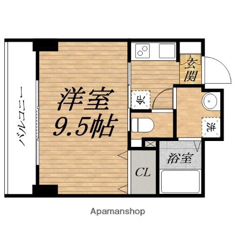 ウィスタリア京橋(1K/6階)の間取り写真