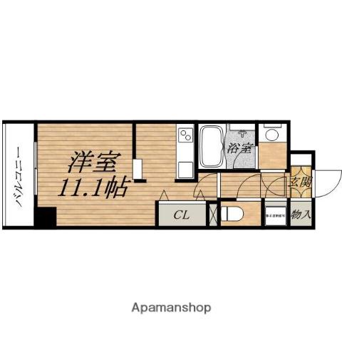 CITY HILLS 安堂寺 (1K/8階)の間取り写真