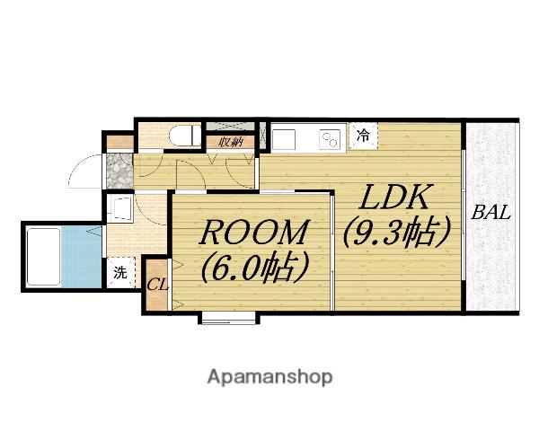 ADENTOWER立売堀(1LDK/10階)の間取り写真