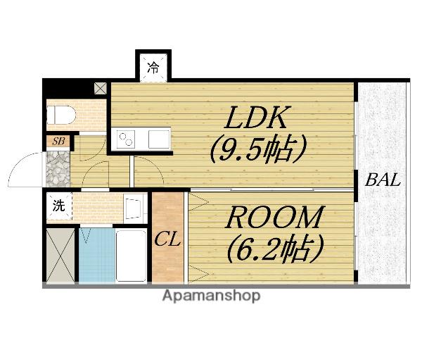 ADENTOWER立売堀(1LDK/12階)の間取り写真