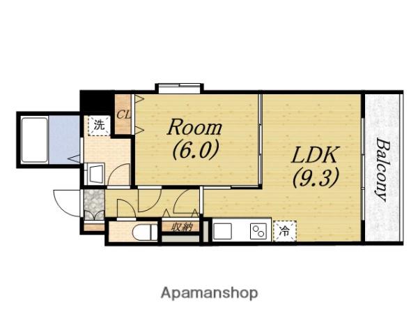 ADENTOWER立売堀(1LDK/14階)の間取り写真