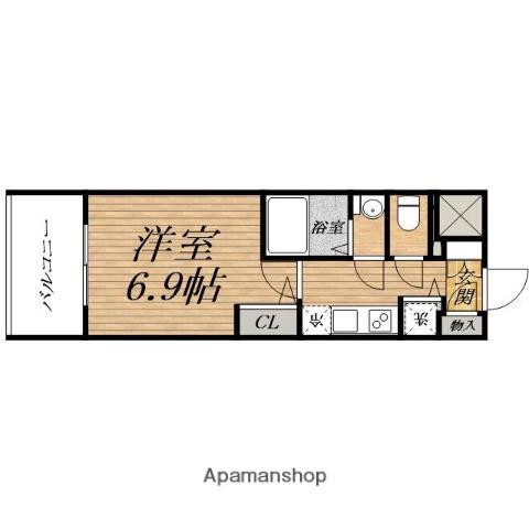 ESLEAD松屋町サウス(1K/9階)の間取り写真