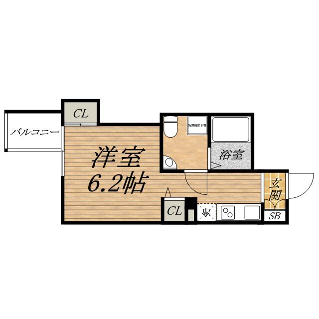 SERENITE本町エコート(1K/12階)の間取り写真