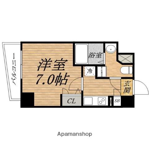 ESLEAD OSAKAJOKOEN(1K/11階)の間取り写真