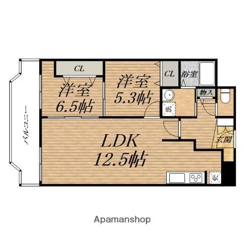 ABUN DUNT釣鐘(2LDK/5階)の間取り写真