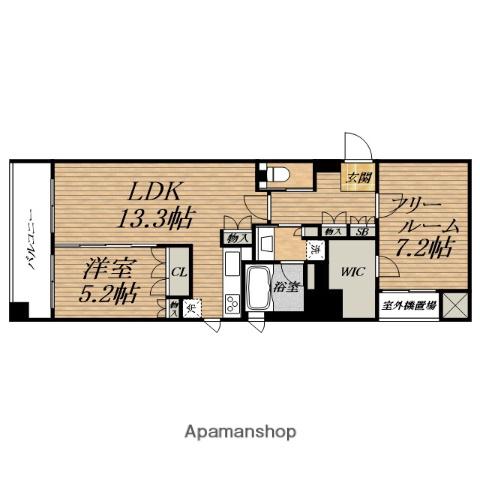 リーガル南船場Ⅱ(1SLDK/3階)の間取り写真