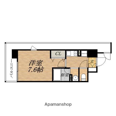 GENESEGRAND心斎橋東(1K/12階)の間取り写真