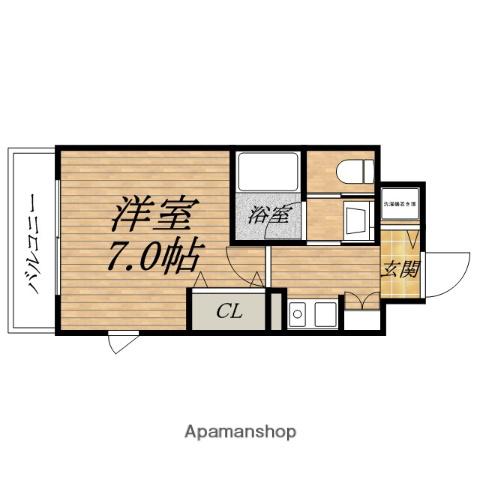 GENESEGRAND心斎橋東(1K/6階)の間取り写真