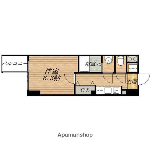 PREMIUM COURT TANIMACHI-4CHOME(1K/13階)の間取り写真