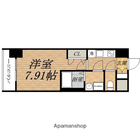 ADEN谷町(1K/7階)の間取り写真