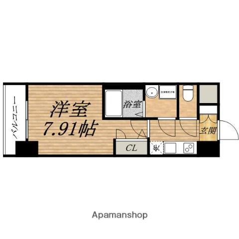 ADEN谷町(1K/2階)の間取り写真