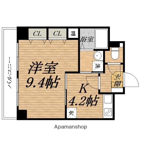 WILL DO堺筋本町(1K/10階)の間取り写真