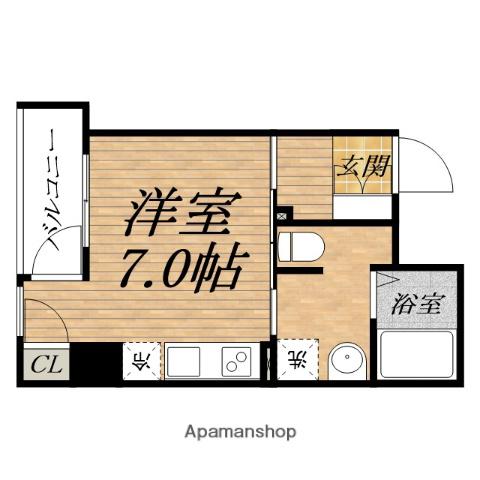 KSCOURT東本町(ワンルーム/8階)の間取り写真