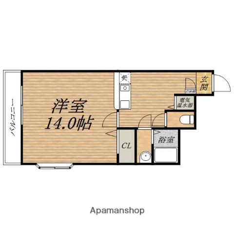 ヴェローナ1(1K/4階)の間取り写真