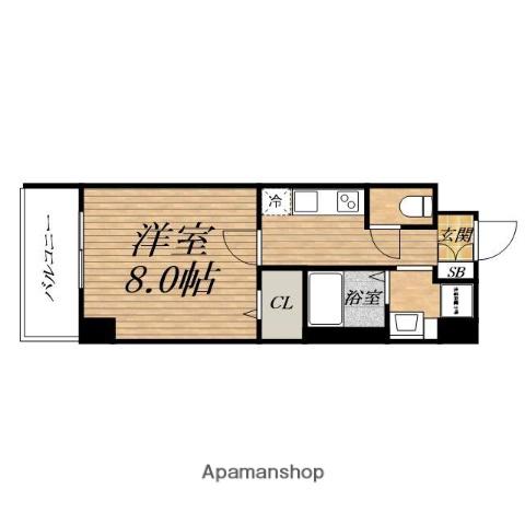 VILLA RIVIERE(1K/5階)の間取り写真