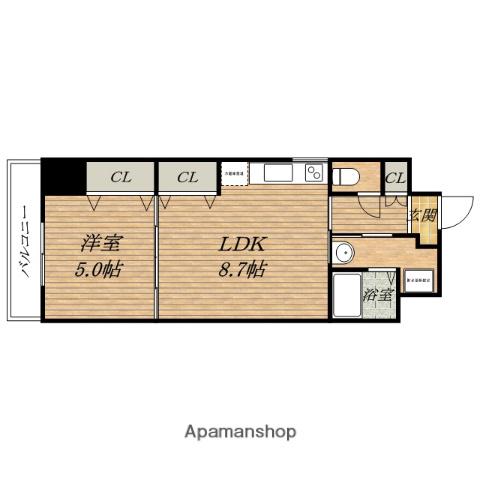 ラ・ジェラータ(1LDK/9階)の間取り写真