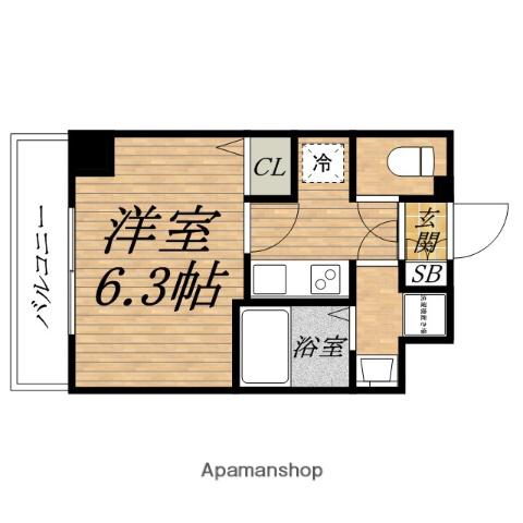 スワンズシティ堺筋本町(1K/9階)の間取り写真