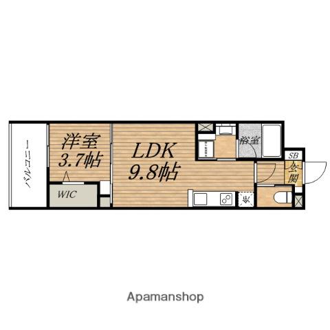 アーバネックス心斎橋2(1LDK/6階)の間取り写真