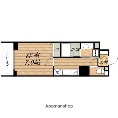 ハビテ靭CENTER COURT(1K/11階)の間取り写真