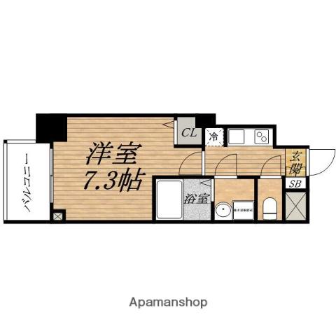 サムティ本町橋2MEDIUS(1K/9階)の間取り写真