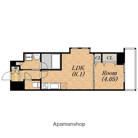 アーデン四ツ橋プライマリーワン(1LDK/5階)の間取り写真