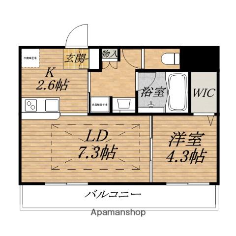アーバネックス本町(1LDK/13階)の間取り写真