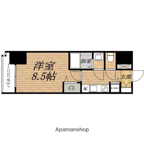 PRIME URBAN御堂筋本町(1K/9階)の間取り写真
