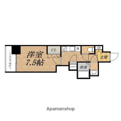アドバンス心斎橋ラシュレⅡ(1K/8階)の間取り写真