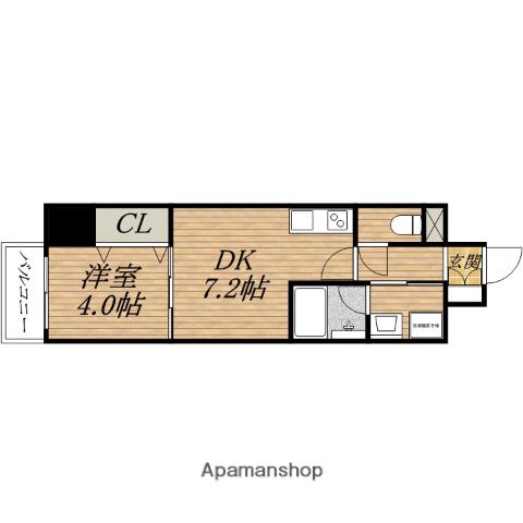 LEONCOMFORT本町東Ⅱ(1DK/13階)の間取り写真