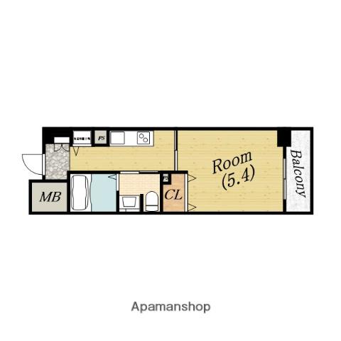 CITYSPIRE靭公園(1K/10階)の間取り写真