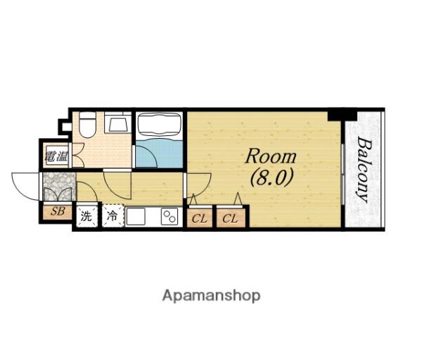 アプリーレ京町堀(1K/9階)の間取り写真