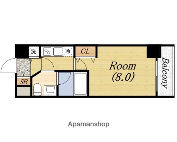 アーデン京町堀ウエスト(1K/10階)の間取り写真