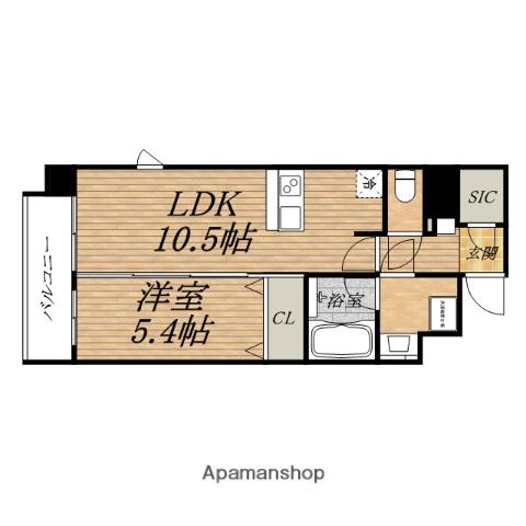PRESSANCE松屋町駅前DUO(1LDK/6階)の間取り写真