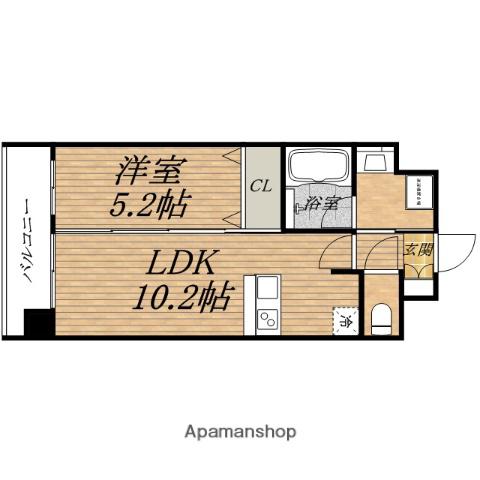 PRESSANCE松屋町駅前DUO(1LDK/9階)の間取り写真